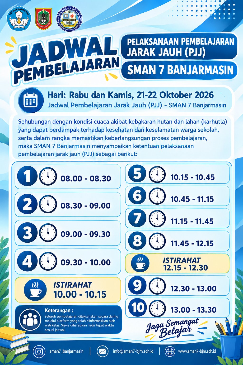 Jadwal Jam Pelajaran PJJ-21-10-2026