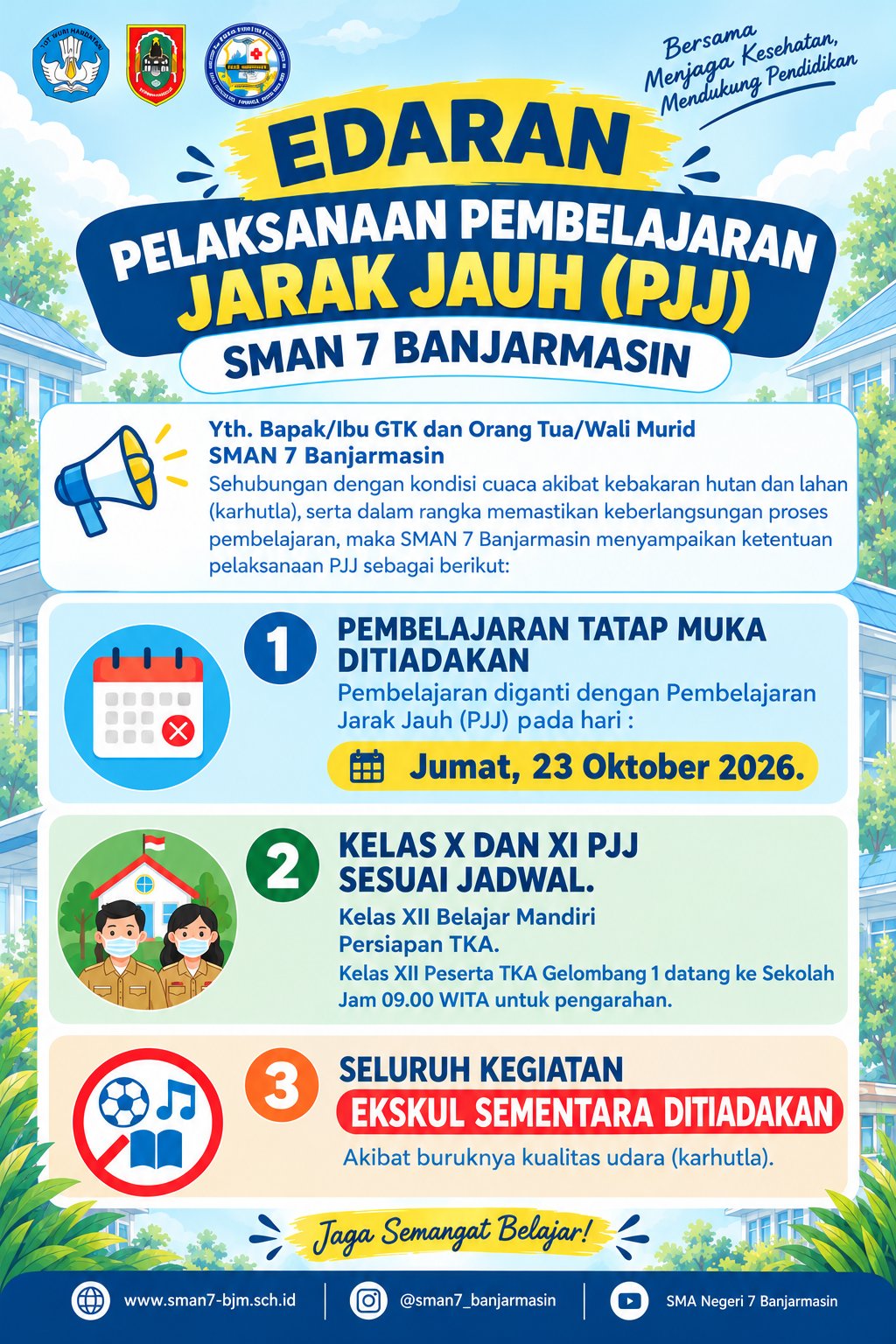 Pelaksanaan Pembelajaran Jarak Jauh (PJJ) 23-10-2026